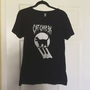 NWOT Brooklyn Cat Cafe women's slim fit s/s Tshirt sz XL
